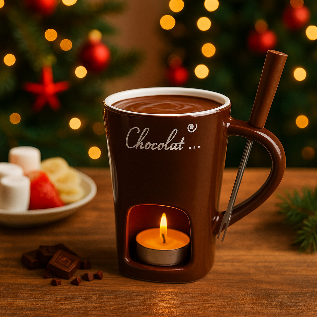 Melt & Sip⢠Candle-Warmed Chocolate Fondue Mug āChocolatā¦ā