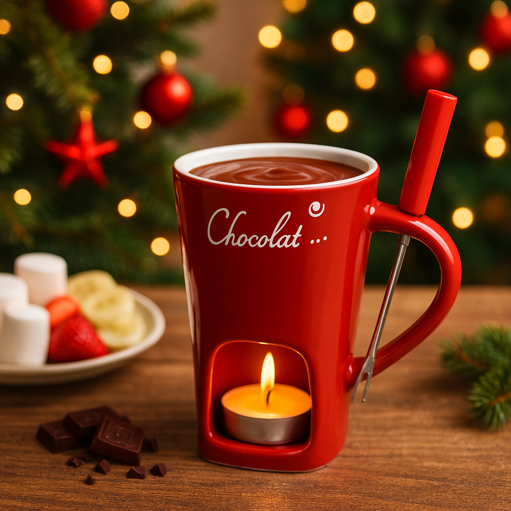 Melt & Sip™ Candle-Warmed Chocolate Fondue Mug “Chocolat…”