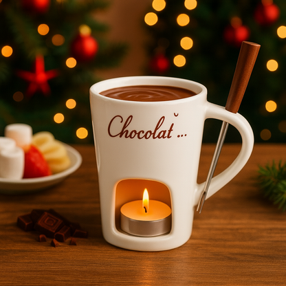 Melt & Sip™ Candle-Warmed Chocolate Fondue Mug “Chocolat…”