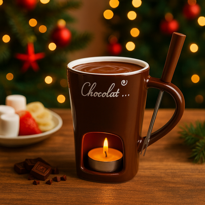 Melt & Sip™ Candle-Warmed Chocolate Fondue Mug “Chocolat…”